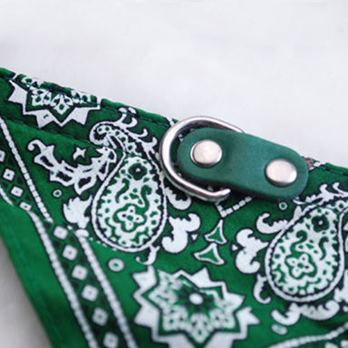 Adjustable Pet Dog Puppy Cat Neck Scarf Bandana Faux Leather Collar Neckerchief