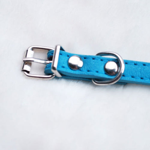 Adjustable Pet Dog Puppy Cat Neck Scarf Bandana Faux Leather Collar Neckerchief