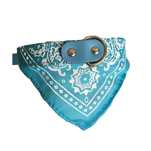 Adjustable Pet Dog Puppy Cat Neck Scarf Bandana Faux Leather Collar Neckerchief