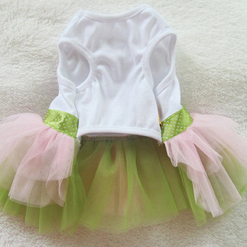 Pet Dog Daisy Flower Gauze Tutu Dress Skirt Puppy Cat Bowknot Princess Clothes