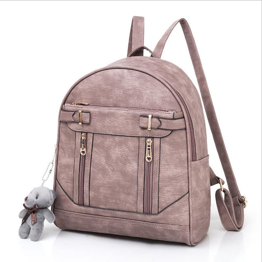 2018 new women's leather backpack personality fashion Mochila Feminina college wind ladies small bag ladies travel bag