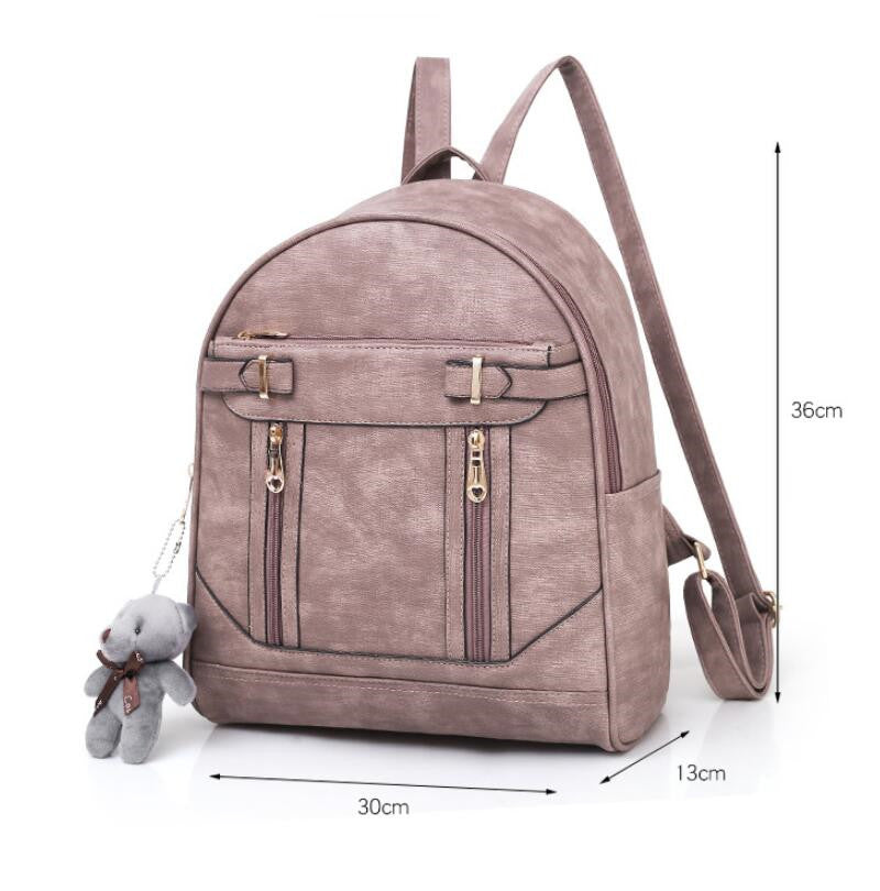 2018 new women's leather backpack personality fashion Mochila Feminina college wind ladies small bag ladies travel bag