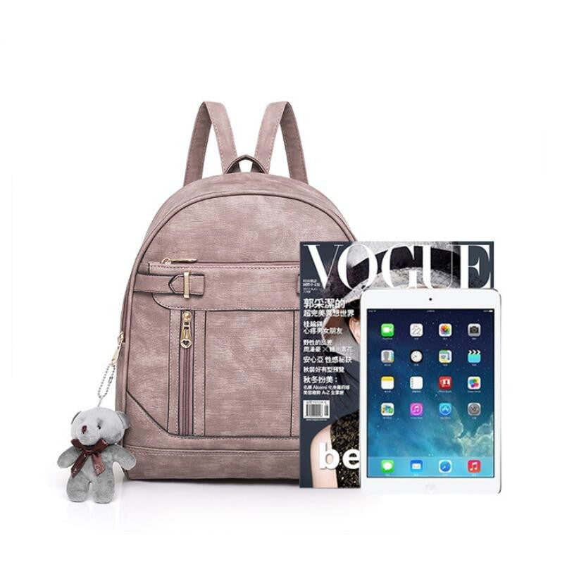 2018 new women's leather backpack personality fashion Mochila Feminina college wind ladies small bag ladies travel bag