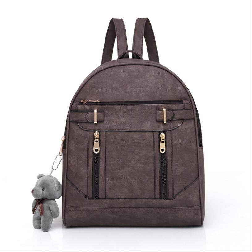 2018 new women's leather backpack personality fashion Mochila Feminina college wind ladies small bag ladies travel bag