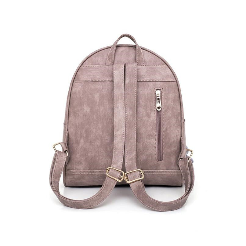 2018 new women's leather backpack personality fashion Mochila Feminina college wind ladies small bag ladies travel bag