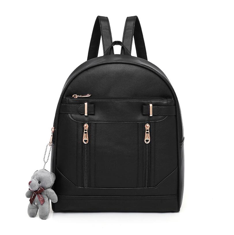 2018 new women's leather backpack personality fashion Mochila Feminina college wind ladies small bag ladies travel bag