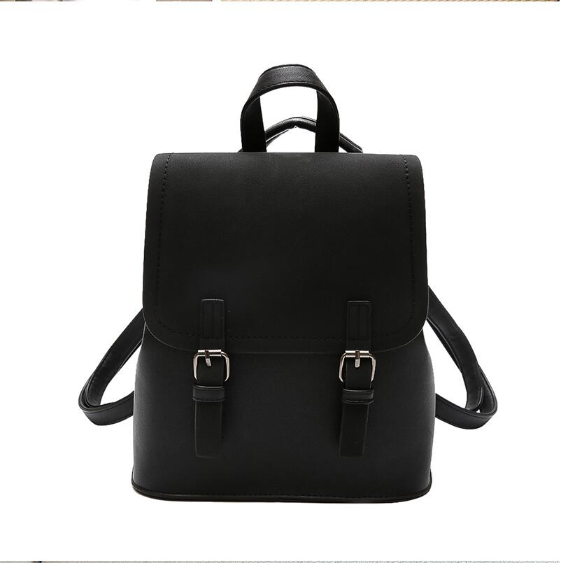 New Leather Small Backpack Women Backpacks Female School Bags for Girls Fashion Travel Bag Black Rucksack Mochila  Feminina