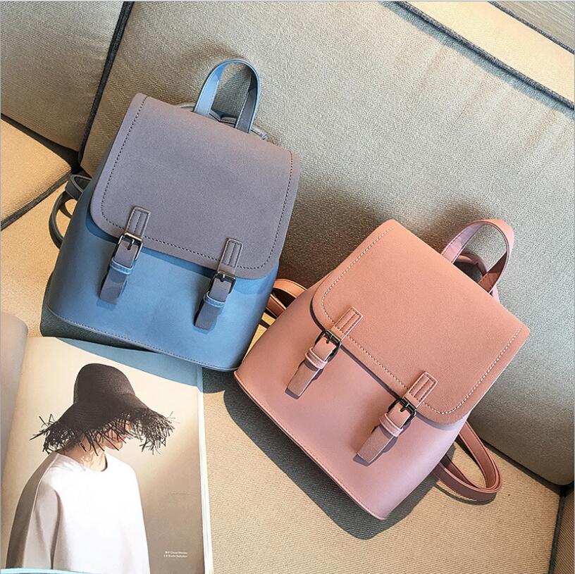 New Leather Small Backpack Women Backpacks Female School Bags for Girls Fashion Travel Bag Black Rucksack Mochila  Feminina