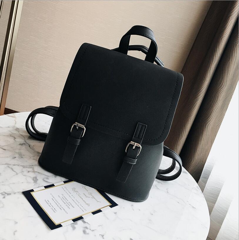 New Leather Small Backpack Women Backpacks Female School Bags for Girls Fashion Travel Bag Black Rucksack Mochila  Feminina
