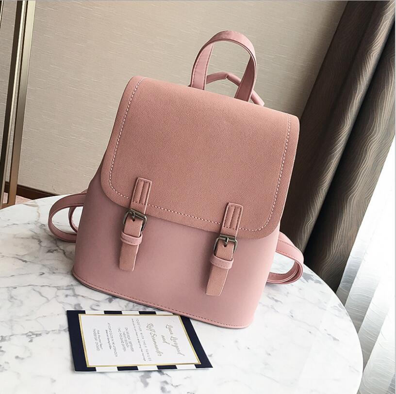 New Leather Small Backpack Women Backpacks Female School Bags for Girls Fashion Travel Bag Black Rucksack Mochila  Feminina