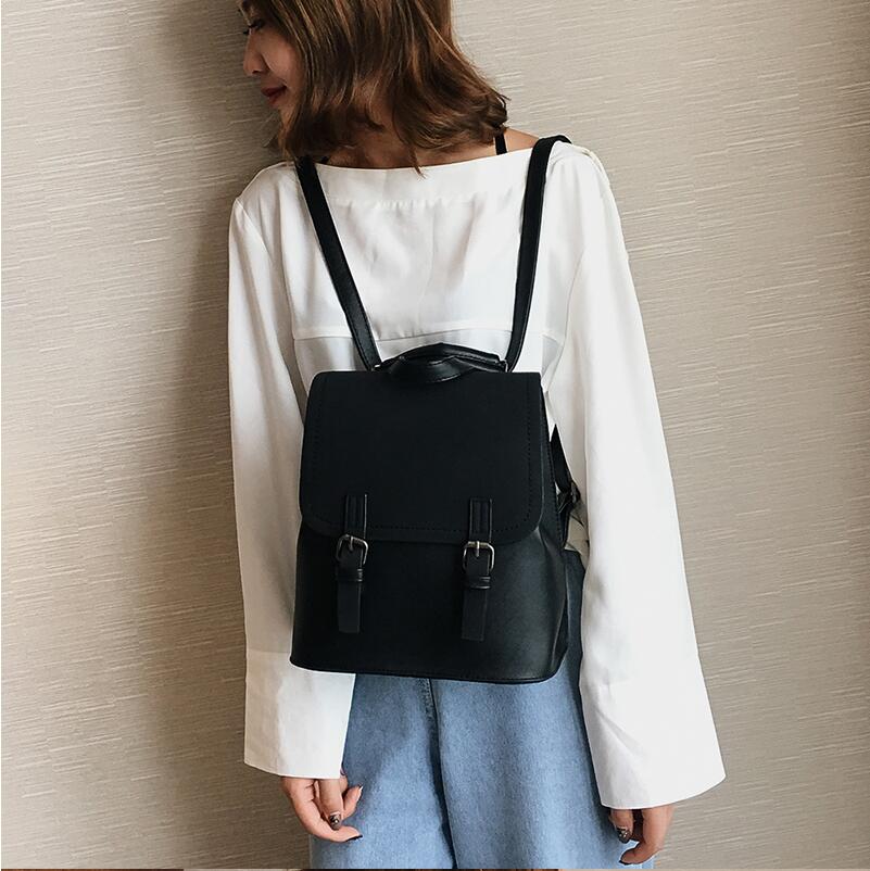 New Leather Small Backpack Women Backpacks Female School Bags for Girls Fashion Travel Bag Black Rucksack Mochila  Feminina