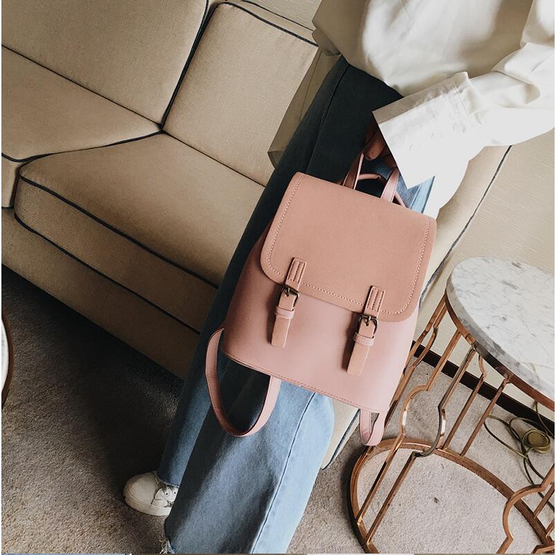 New Leather Small Backpack Women Backpacks Female School Bags for Girls Fashion Travel Bag Black Rucksack Mochila  Feminina