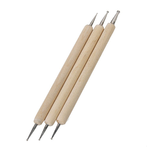 3 Pcs Ball Styluses Tools Set for Embossing Pattern DIY Clay Sculpting Modeling