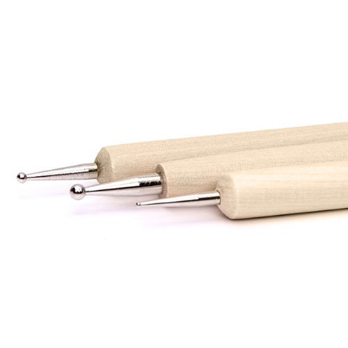 3 Pcs Ball Styluses Tools Set for Embossing Pattern DIY Clay Sculpting Modeling