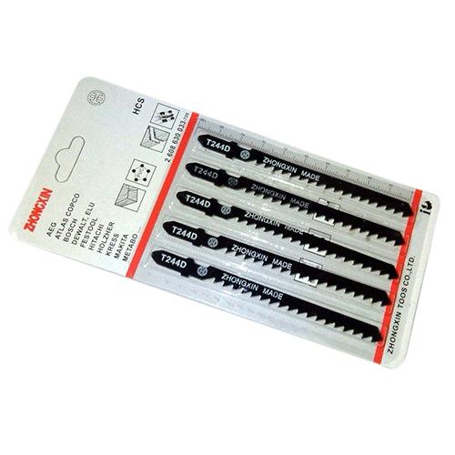 5 Pcs Alloy Steel Hacksaw Jig Saw Blade Set Cutting Tool for Wood Sheet Panels