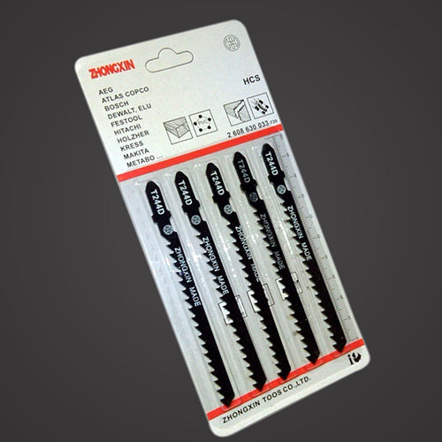 5 Pcs Alloy Steel Hacksaw Jig Saw Blade Set Cutting Tool for Wood Sheet Panels