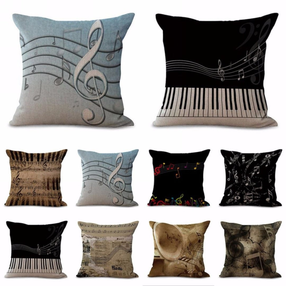 Fashion Throw Sofa Couch Pillow Case Home Decor Musical Notation Cushion Cover