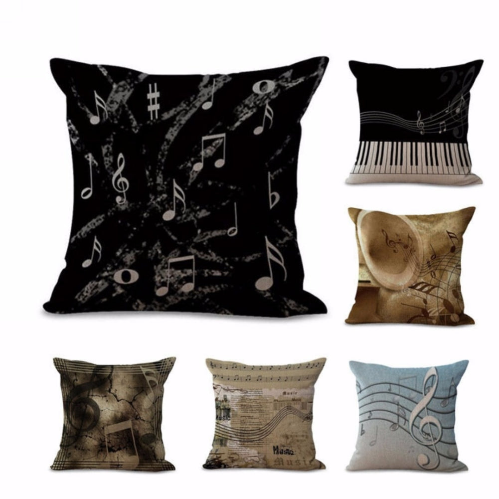 Fashion Throw Sofa Couch Pillow Case Home Decor Musical Notation Cushion Cover