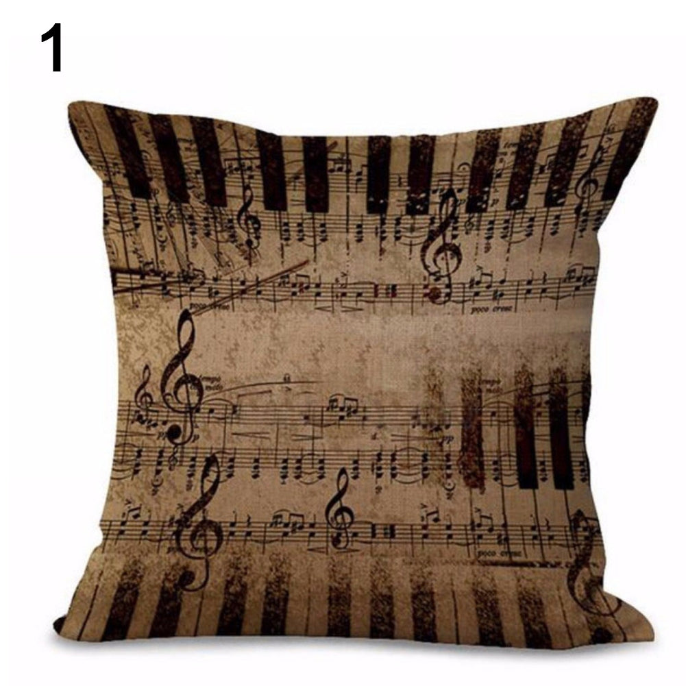 Fashion Throw Sofa Couch Pillow Case Home Decor Musical Notation Cushion Cover
