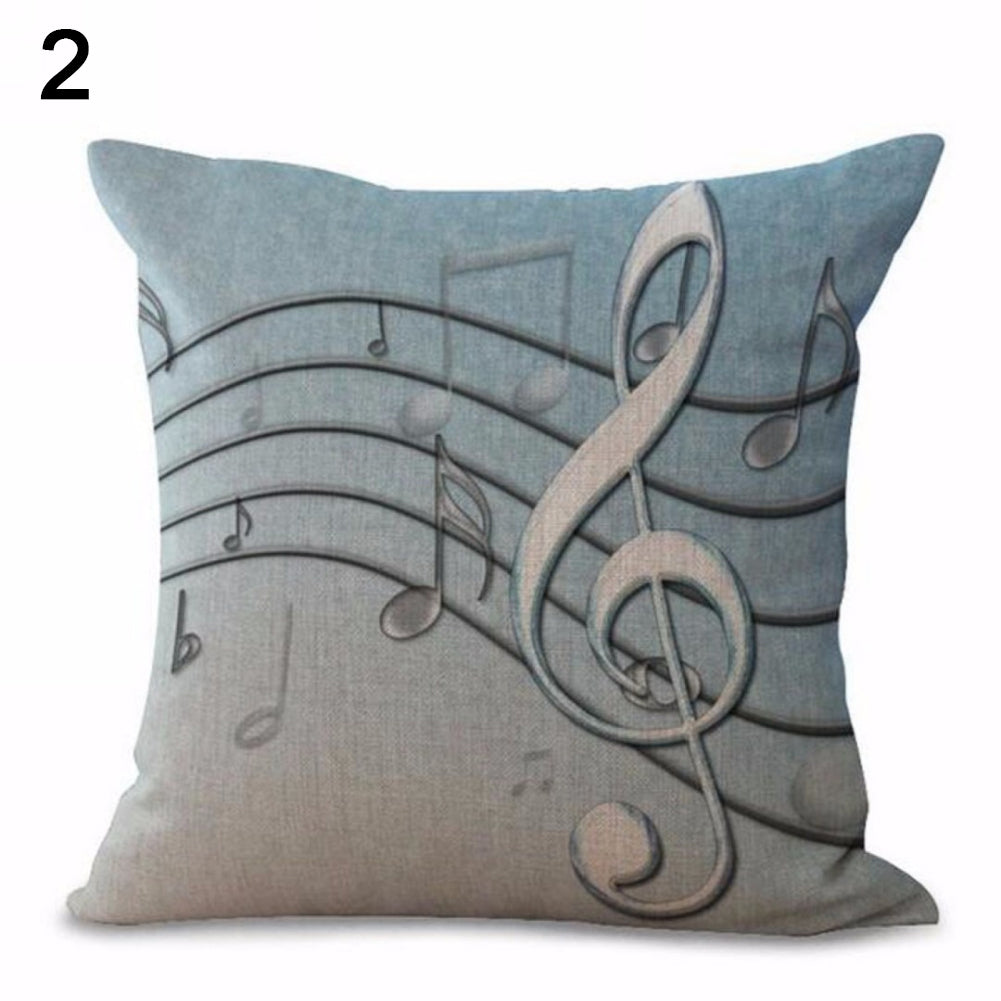 Fashion Throw Sofa Couch Pillow Case Home Decor Musical Notation Cushion Cover