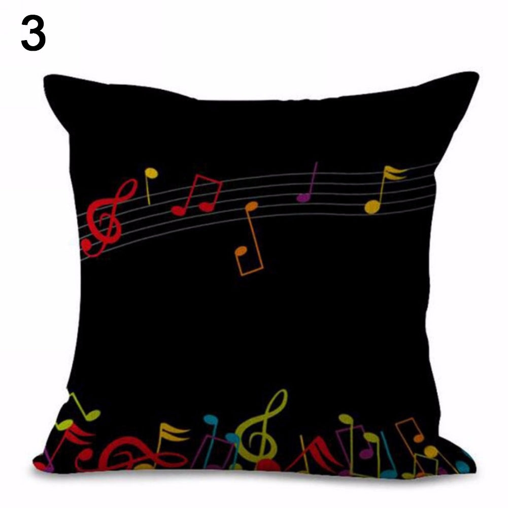 Fashion Throw Sofa Couch Pillow Case Home Decor Musical Notation Cushion Cover