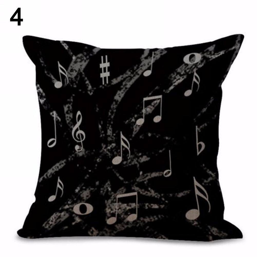 Fashion Throw Sofa Couch Pillow Case Home Decor Musical Notation Cushion Cover