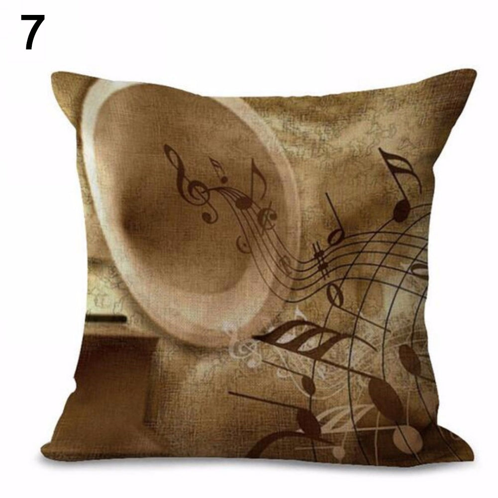 Fashion Throw Sofa Couch Pillow Case Home Decor Musical Notation Cushion Cover