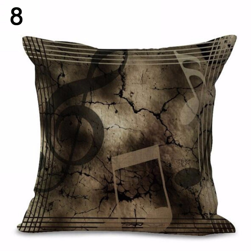 Fashion Throw Sofa Couch Pillow Case Home Decor Musical Notation Cushion Cover