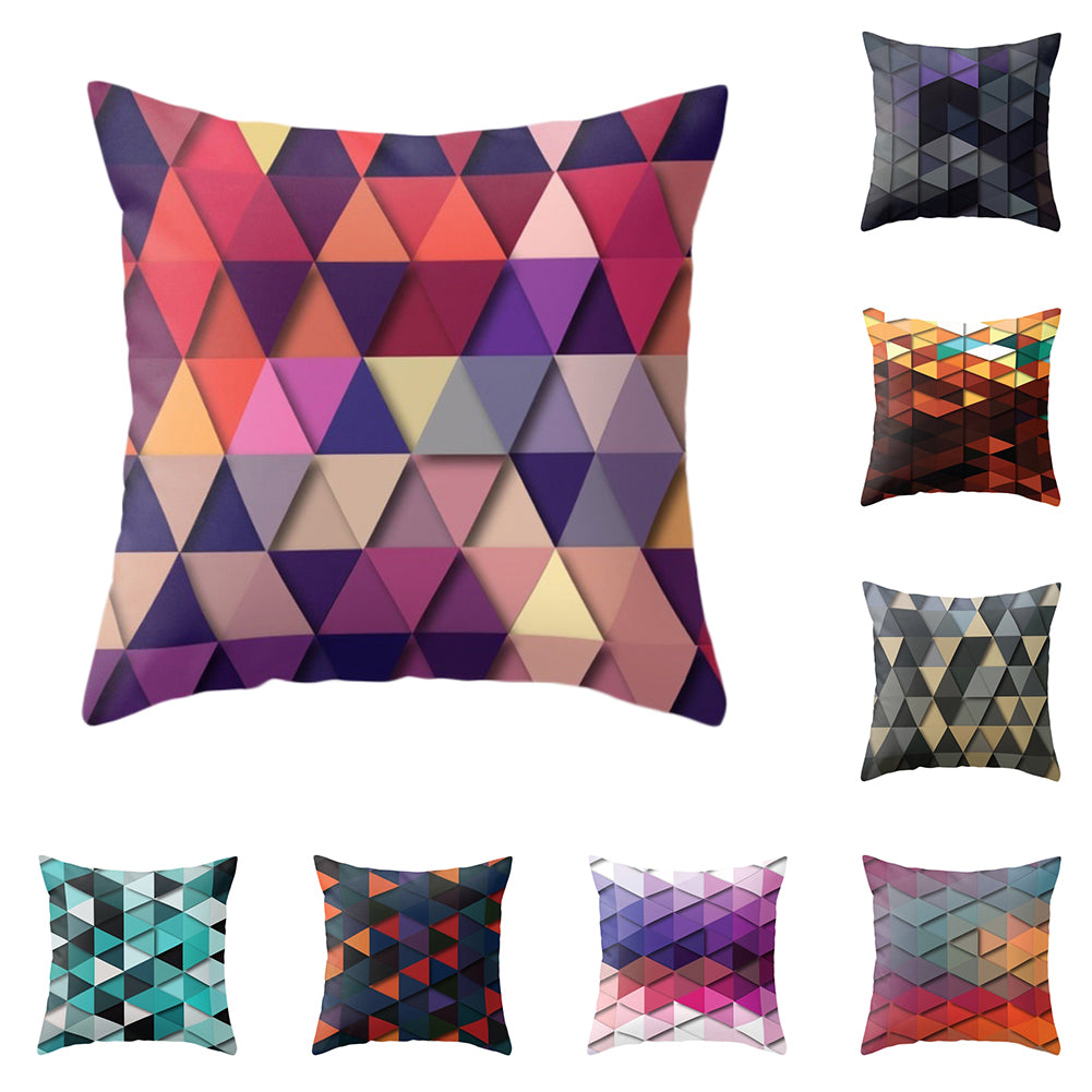 3D Geometric Triangle Printing Home Office Decorative Cushion Cover Pillow Cases