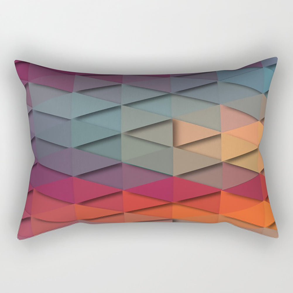3D Geometric Triangle Printing Home Office Decorative Cushion Cover Pillow Cases