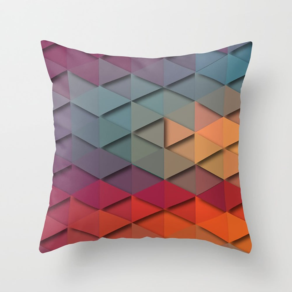 3D Geometric Triangle Printing Home Office Decorative Cushion Cover Pillow Cases