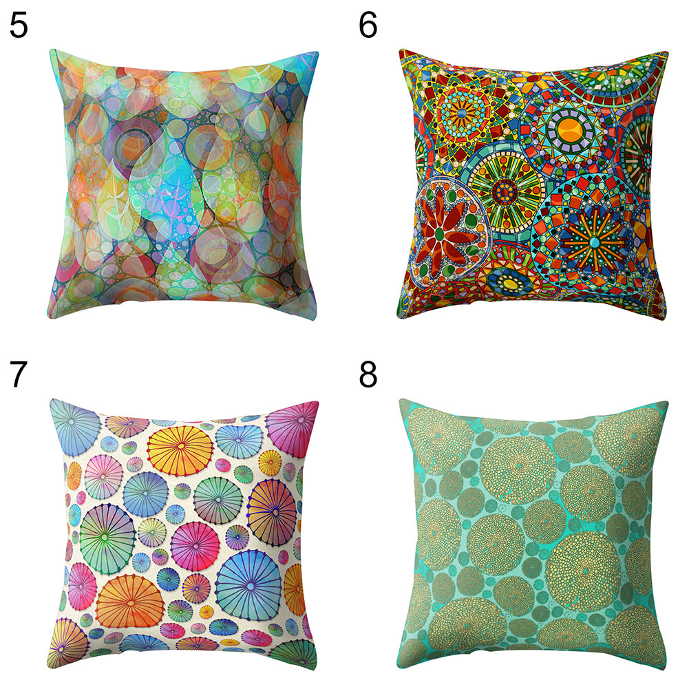 Colorful Flower Dots Modern Cushion Cover Sofa Home Decor Throw Pillow Case