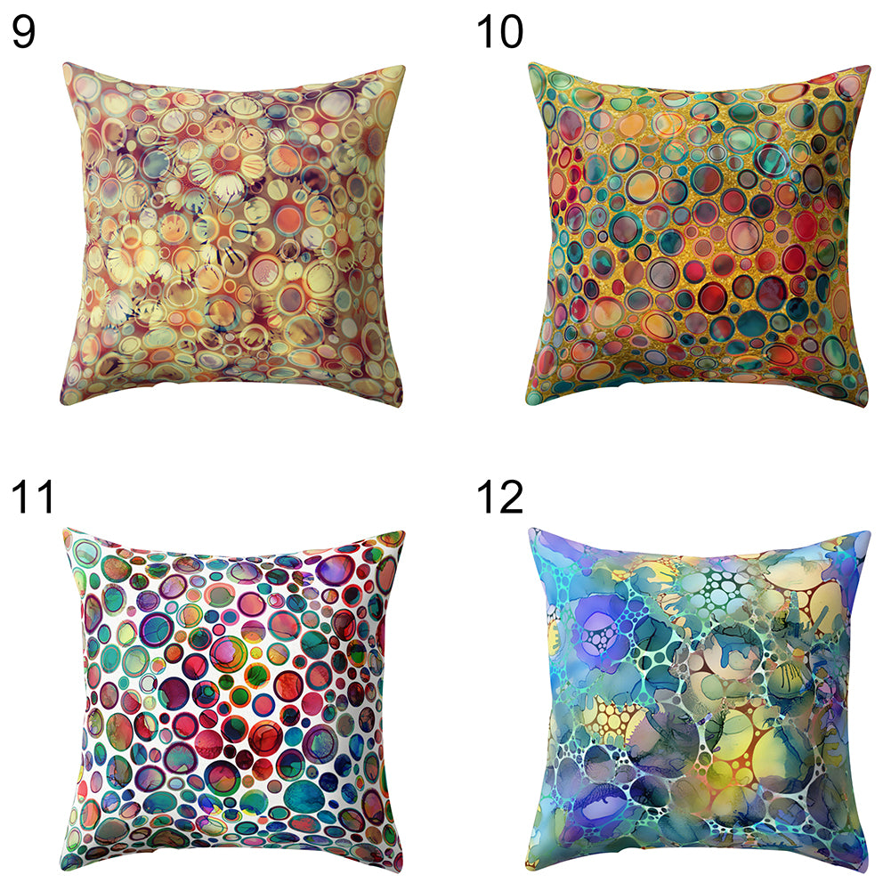 Colorful Flower Dots Modern Cushion Cover Sofa Home Decor Throw Pillow Case