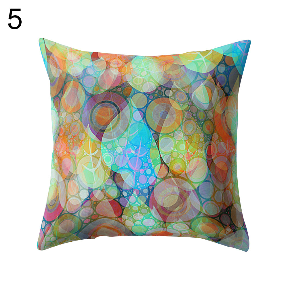 Colorful Flower Dots Modern Cushion Cover Sofa Home Decor Throw Pillow Case