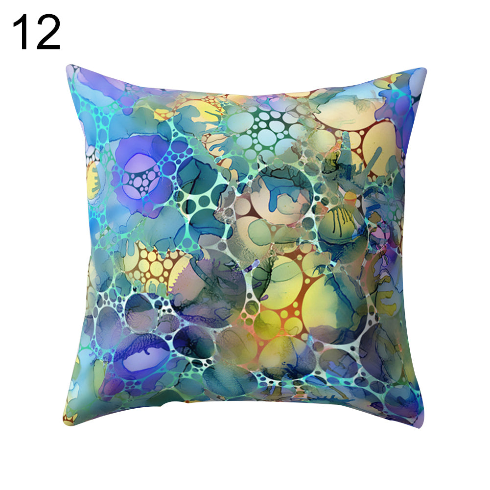 Colorful Flower Dots Modern Cushion Cover Sofa Home Decor Throw Pillow Case