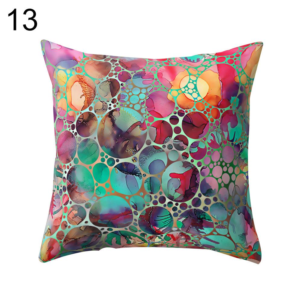 Colorful Flower Dots Modern Cushion Cover Sofa Home Decor Throw Pillow Case