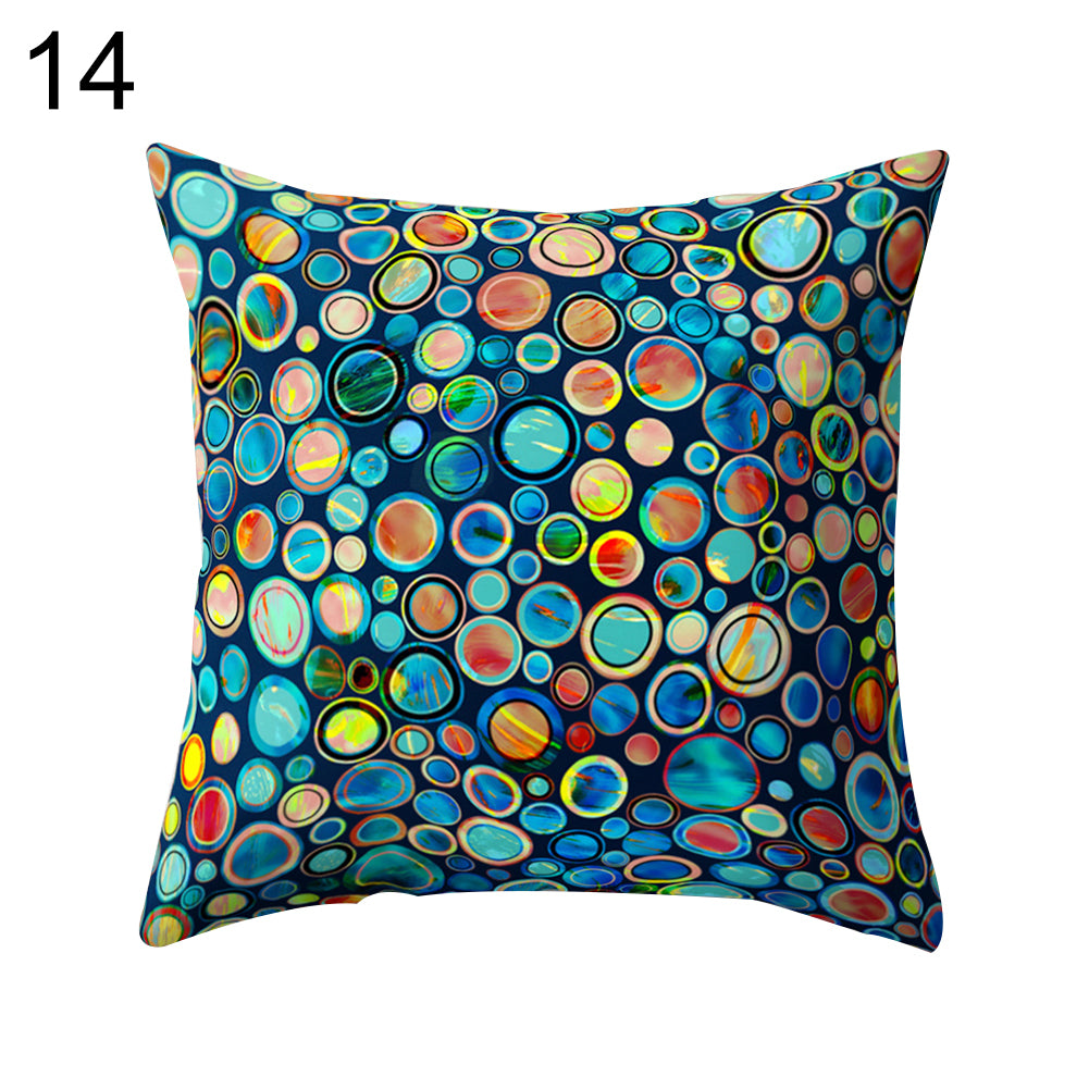 Colorful Flower Dots Modern Cushion Cover Sofa Home Decor Throw Pillow Case