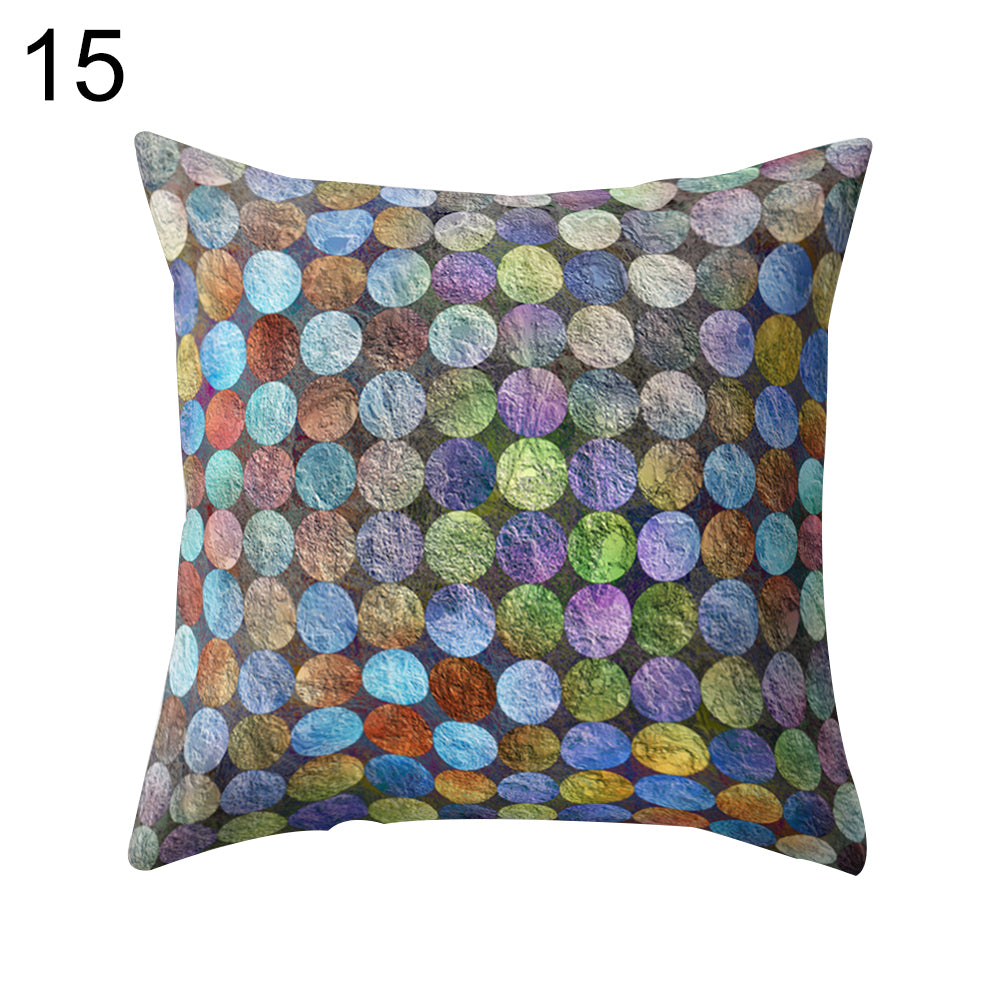 Colorful Flower Dots Modern Cushion Cover Sofa Home Decor Throw Pillow Case