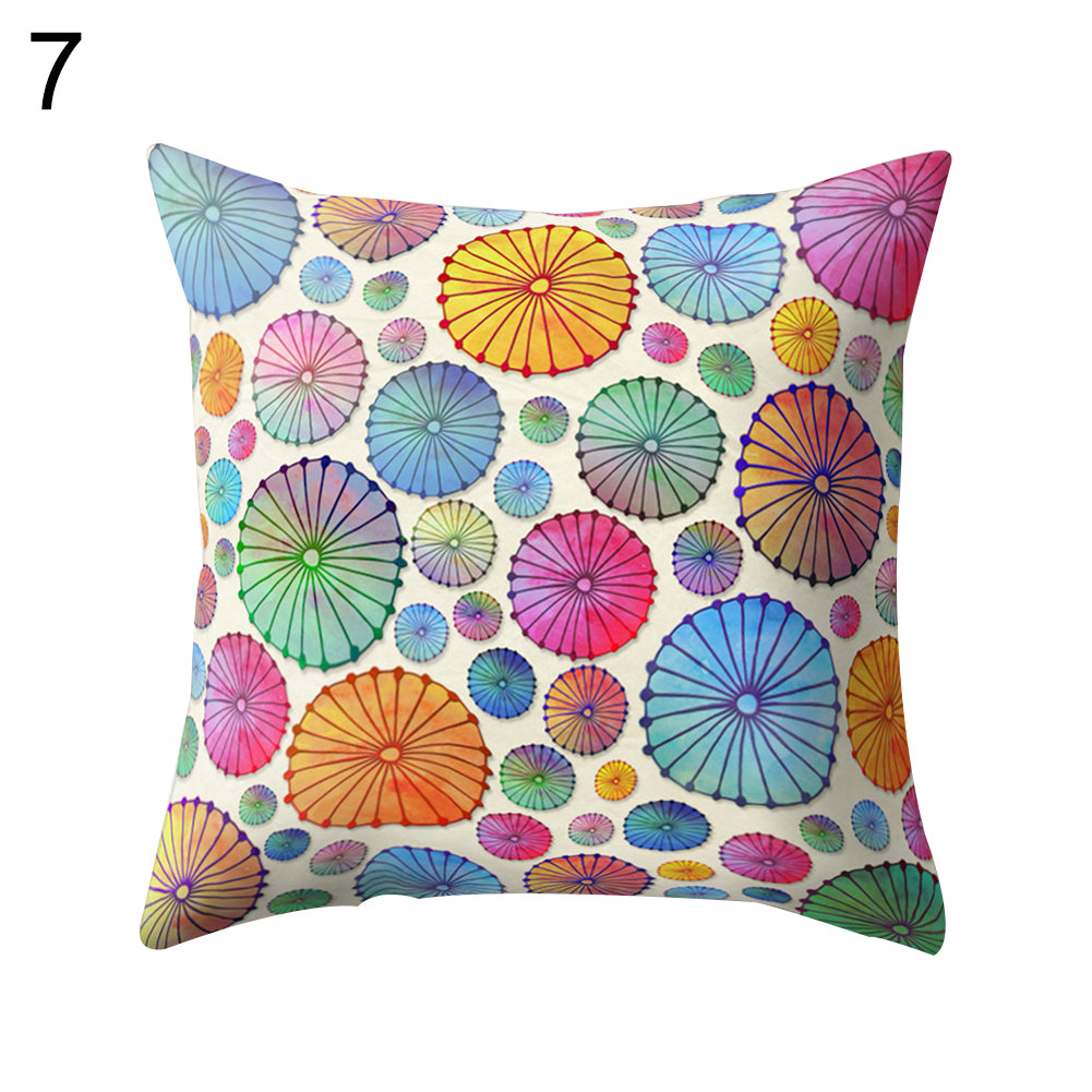 Colorful Flower Dots Modern Cushion Cover Sofa Home Decor Throw Pillow Case