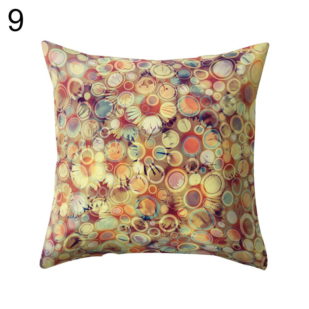 Colorful Flower Dots Modern Cushion Cover Sofa Home Decor Throw Pillow Case