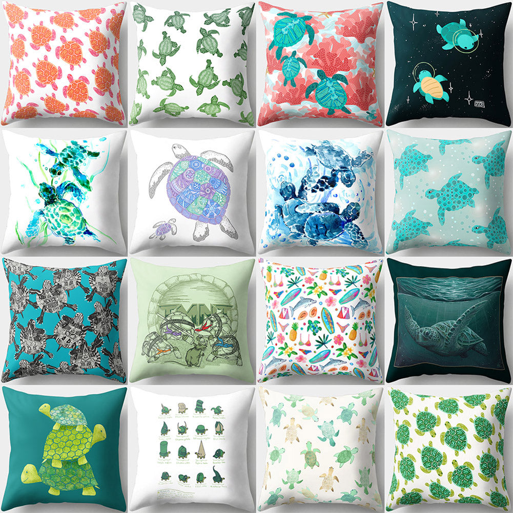 Modern Tortoise Sofa Bed Throw Pillow Case Cushion Cover Home Room Decoration
