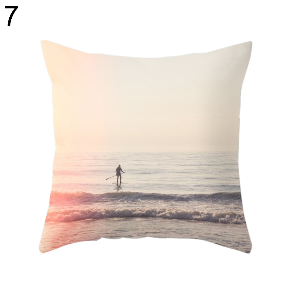 Fashion Cat Sea Leaves Throw Pillow Case Sofa Bed Chair Cushion Cover Home Decor