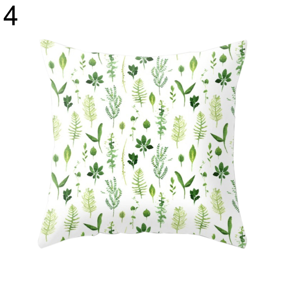 Fashion Cat Sea Leaves Throw Pillow Case Sofa Bed Chair Cushion Cover Home Decor
