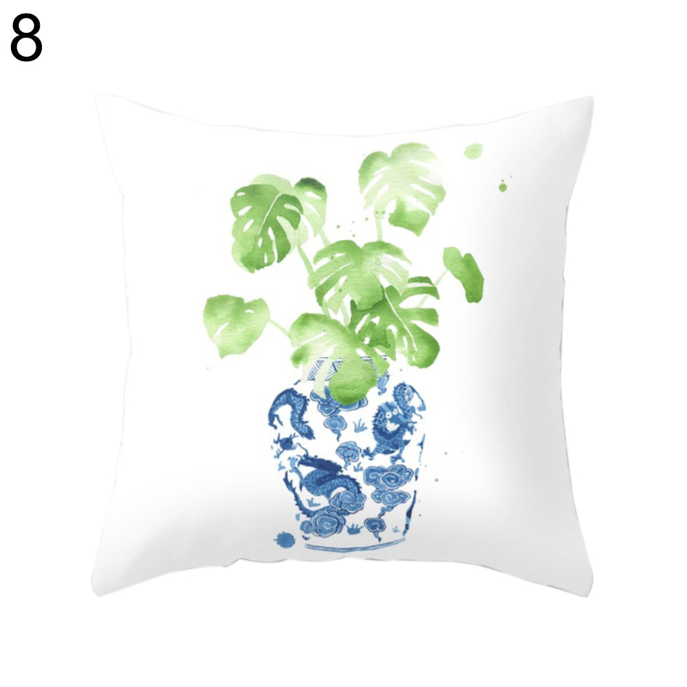 Fashion Cat Sea Leaves Throw Pillow Case Sofa Bed Chair Cushion Cover Home Decor