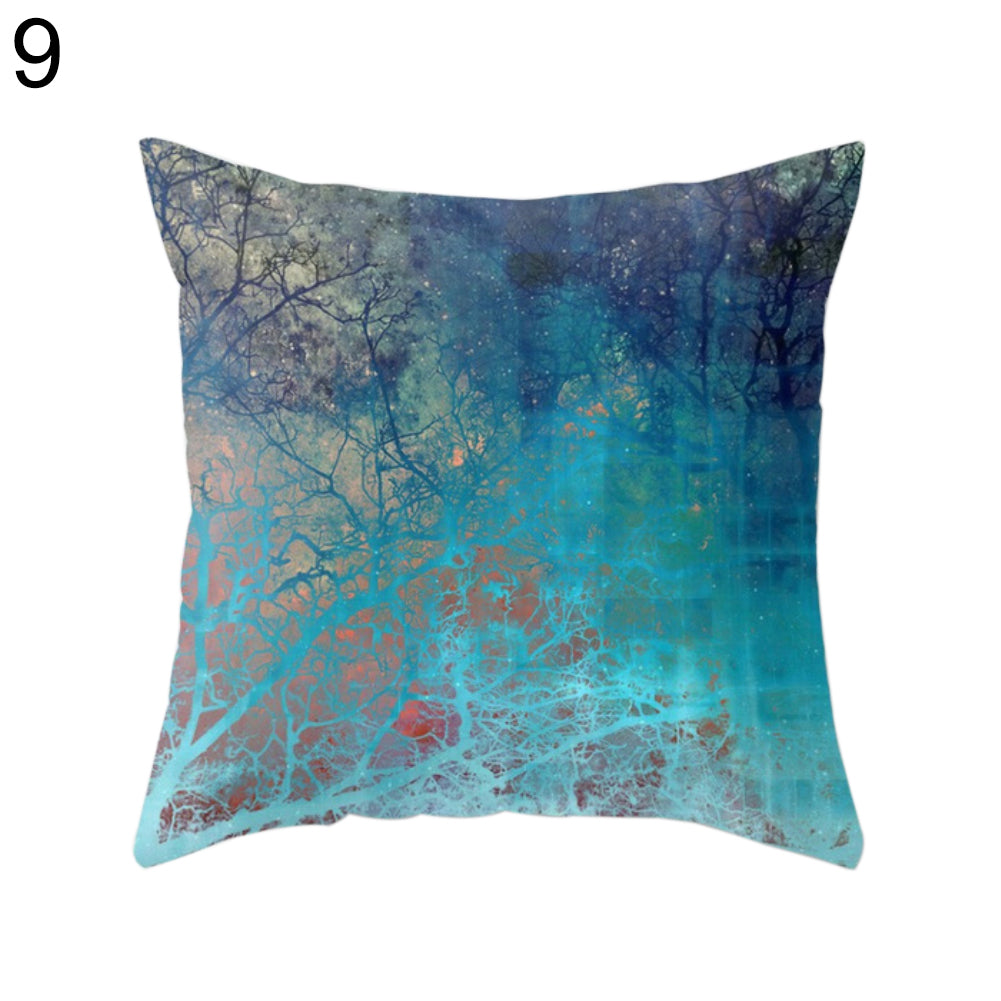 Fashion Cat Sea Leaves Throw Pillow Case Sofa Bed Chair Cushion Cover Home Decor