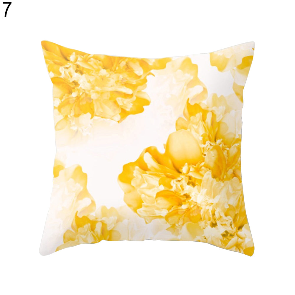 Colored Drawing Flower Animal Throw Pillow Case Cushion Cover Sofa Cafe Decor