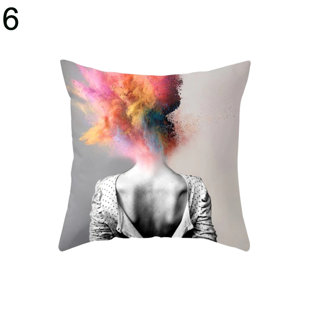 Modern Art Cactus Flower Flamingo Cushion Cover Throw Pillow Case Home Decor