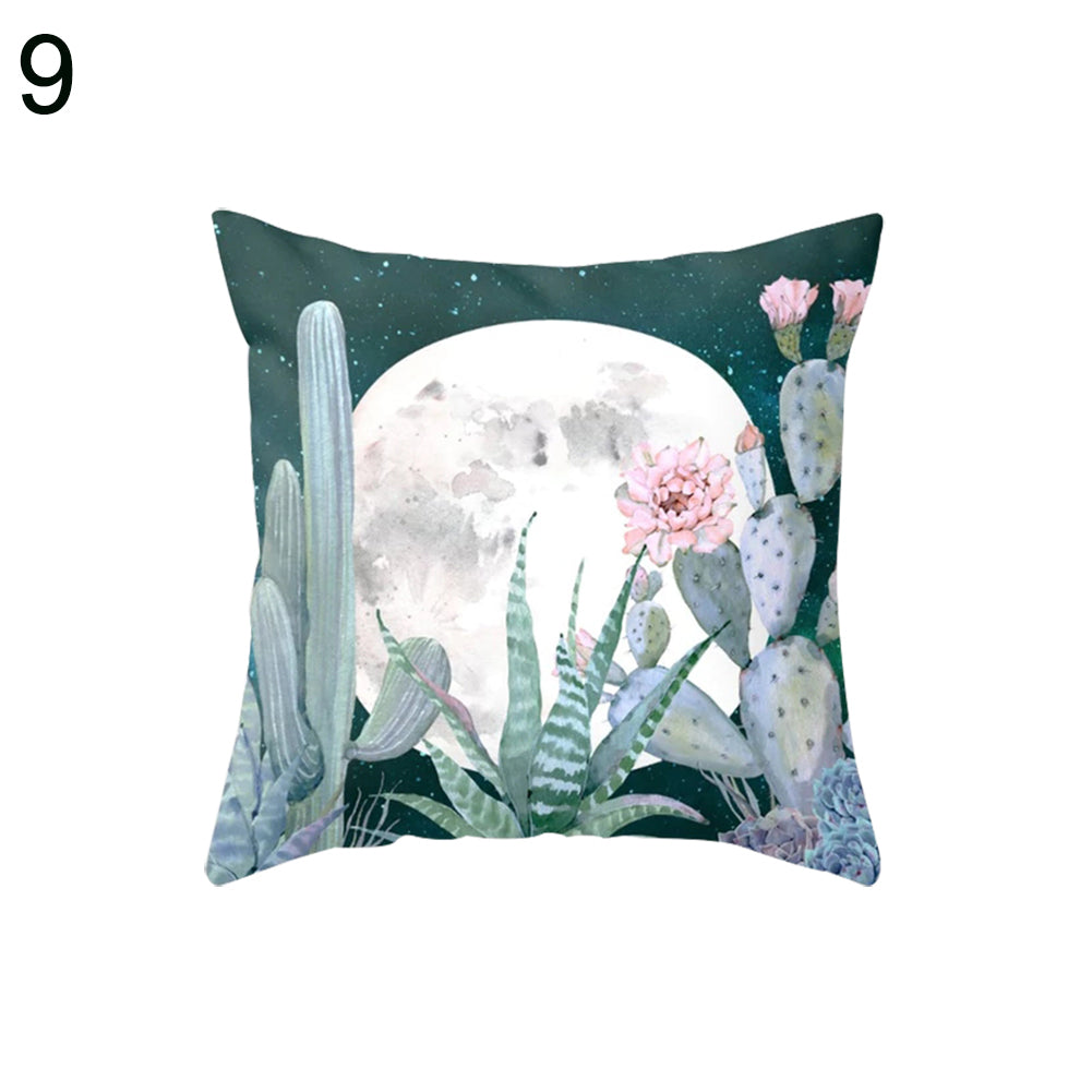 Modern Art Cactus Flower Flamingo Cushion Cover Throw Pillow Case Home Decor