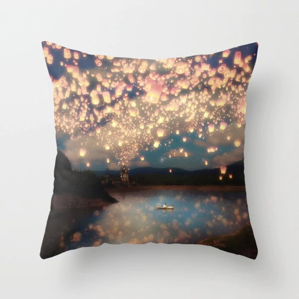 Modern Birds Floral Printing Pillow Case Cushion Cover Square Shape Home Decor