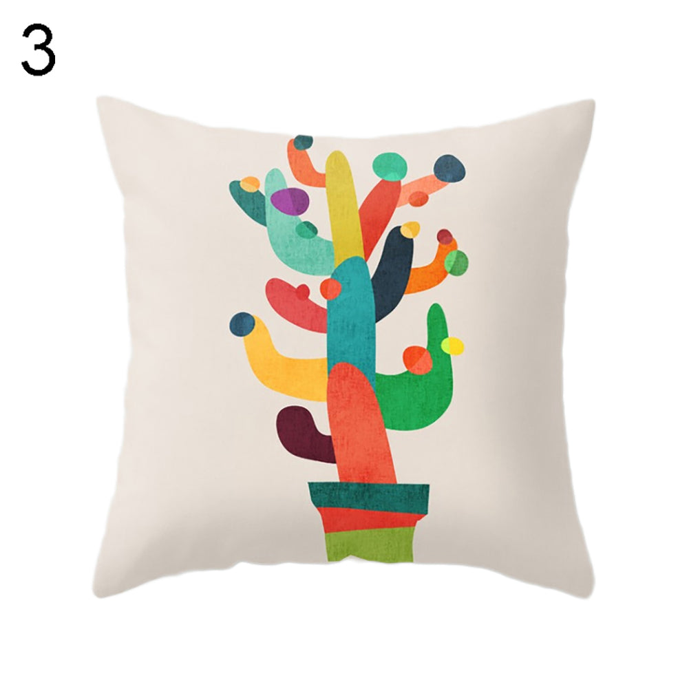 Fashion Colorful Pineapple Tiger Cactus Dog Pillow Case Cushion Cover Car Decor
